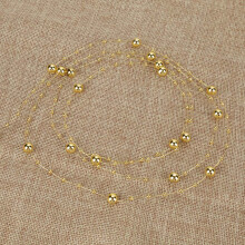 Electroplated Gold Pearl Garland String 60m/roll for Wedding DIY Decor 3mm+8mm