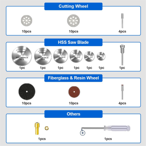 Cutting wheel set, compatible with rotary tools 1