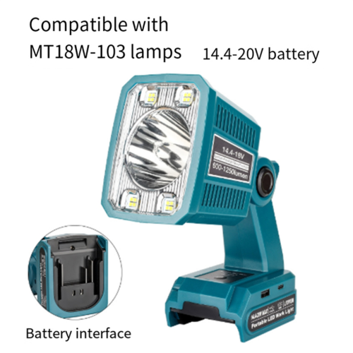 For 14.4-20V Li-ion battery, wireless LED work light, flashlight 1