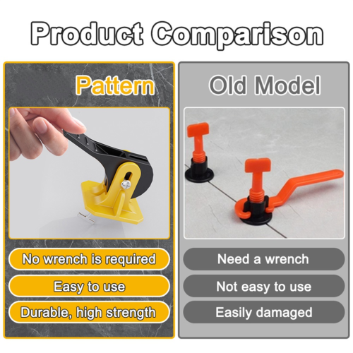 Floor tile leveling system clips, ceramic tile leveling adjuster kit