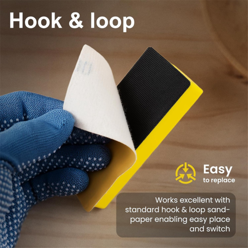 16-piece hand sanding block set with 40 sheets of hook and loop sandpaper 1