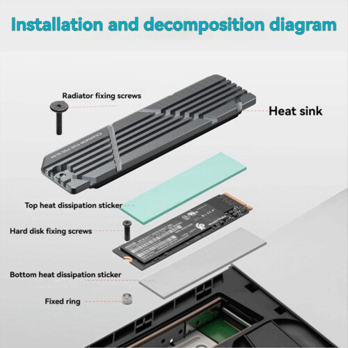 For Slim/Pro SSD heatsinks with thermal pads Solid State Drive 2