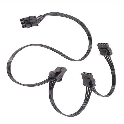 PCIe 6-pin male to 3-pin IDE power cable for 2