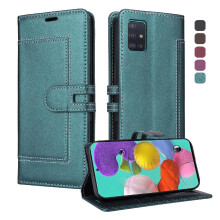 () Flip Case For Samsung Galaxy A71 Magnetic Buckle Closure Kickstand Card Slots Premium PU Leather RFID Blocking