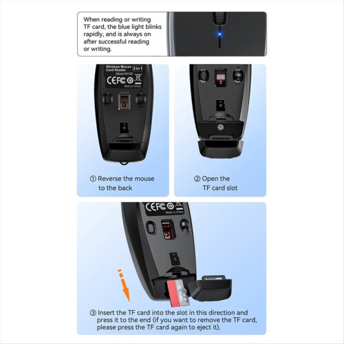 Bluetooth mouse, rechargeable, lightweight, supports TF card reader C 2