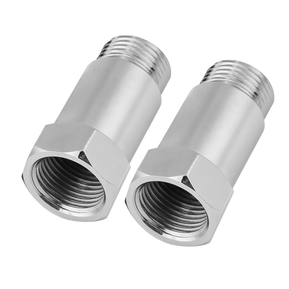 2Pcs 45Mm M18*1.5 Check Engine Eliminator Adapter Oxygen Sensor Spacer Light/Silver 8241392661703
