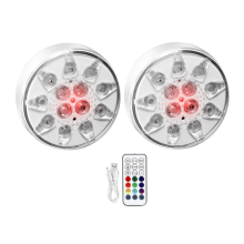 Oplaadbare, waterdichte LED-zwembadlamp voor onderdompeling, inclusief afstandsbediening.