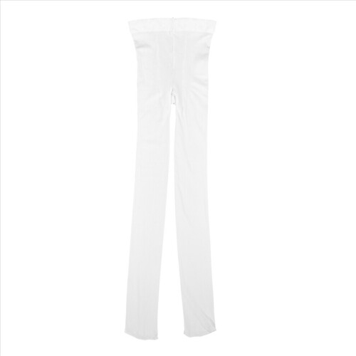 White, delicate, solid-color velvet tights for women