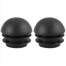 2 st. 25 mm diameter runda plaströrsinsatser ändslagar svarta