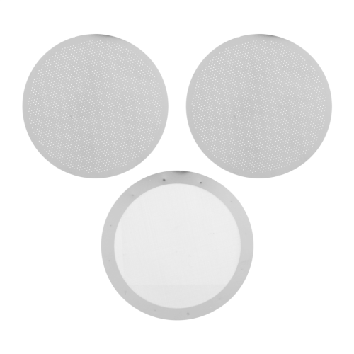 3-pack metallfilternät för kaffemaskiner, silver
