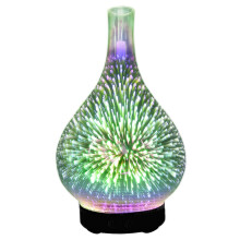3D-USB-Luftbefeuchter mit 7-farbigem LED-Nachtlicht, schwarzer EU-Stecker