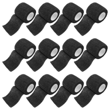 12 zwarte zelfklevende pleisters, 5 cm, voor verwondingen en voor de behandeling van huisdieren