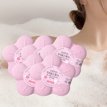 5 Stück/30 g japanische Sakura-Schaumbadebombe, sanfte Reinigung, glatt und nährend, feuchtigkeitsspendend für alle