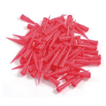 Conische plastic lijmdispensernaald met puntige kop, 25 gauge, opening van 0,26 mm, rood (verpakking