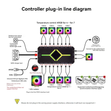 5V 3-pins ARGB-controller ventilatorhub PWM ARGB-ventilatorhub wit