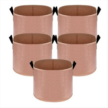 5er-Pack Pflanzsäcke aus Vliesstoff (7 Gallonen), hellbraun