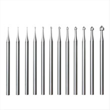 12-piece cylindrical and conical carving cutter set, 3/32 inch shank