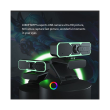 Fill Light Webcam Mikrofon Gaming USB Kamera 60Fps Dator 1080P