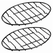 Oval stekpanna – svart kylgaller 30 cm med integrerade fötter