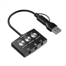 USB-C-Soundkarte für Live-Gaming, K-Song-Wiedergabe, Lied anhören, USB-zu-Audio