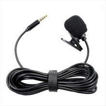 Lavaliermicrofoon met 3,5 mm-aansluiting voor mobiele telefoon, tablet en laptop.