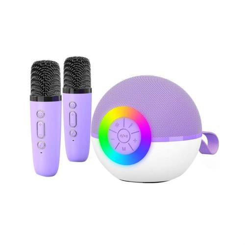 Mini karaokemachine met 2 microfoons, Bluetooth-microfoon, zangspeelgoed, A