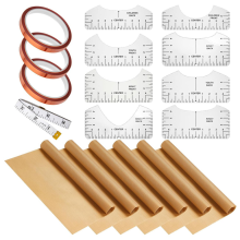 18 PTFE-Folien zum Hitzeschutz, 12 x 16 Zoll, Hemdausrichtungslineal