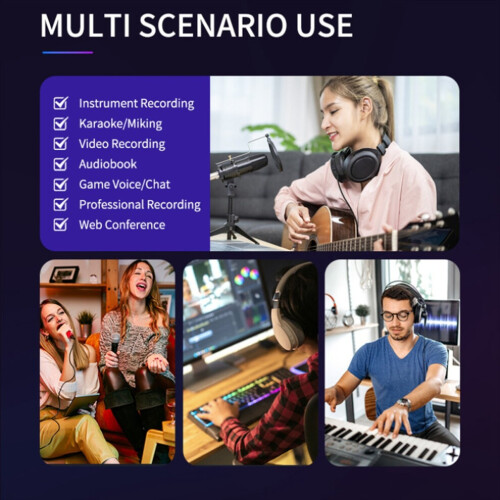 Professional 36-bit 384 kHz audio interface 2-in 2-out USB sound card