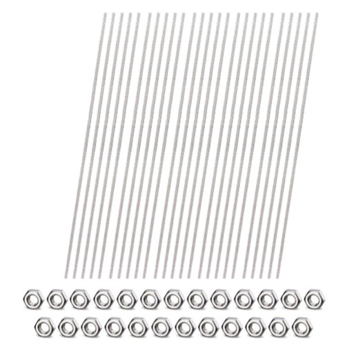 25 threaded rods with 50 nuts, 12 inch stainless steel thread
