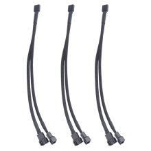 3Pcs PWM Fan Splitter Cable 2Way 4Pin Y Sleeve Extension Power Cable