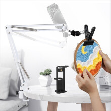 Weißer verstellbarer Stickrahmenständer für Handarbeit, 3-in-1-Rahmen
