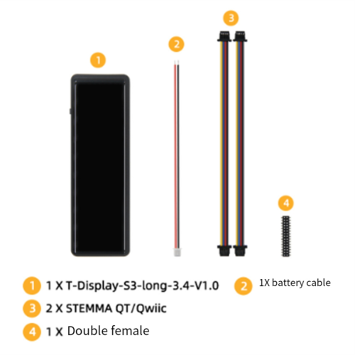 T-Display S3 lång pekskärm, WiFi Bluetooth-radiomodul 1