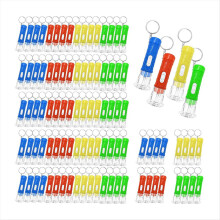 100 mini-ficklampsnyckelringar, storpack, mini-nyckelringar