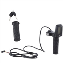 E-bike twist throttle LCD display with speed, mileage and battery power