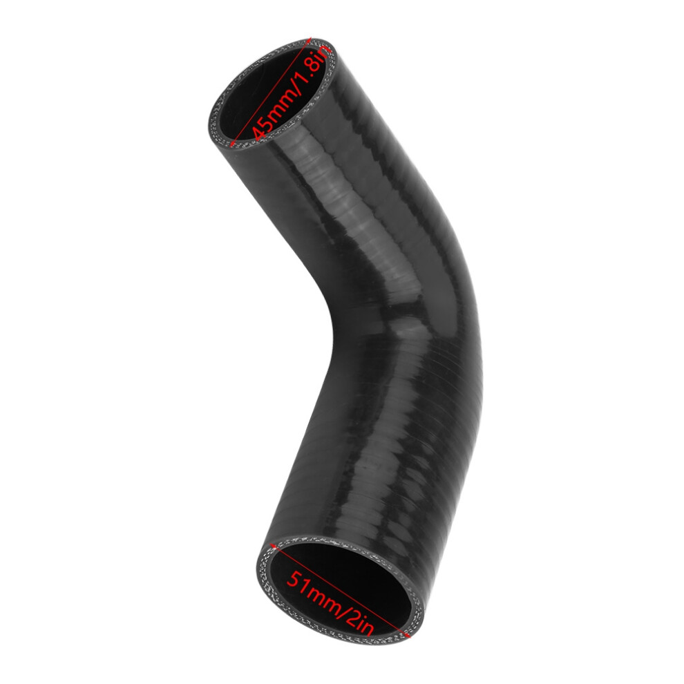 45Mm-51Mm Silicone 90 Degree Elbow Joiner Hose, Universal Black 9421392834546