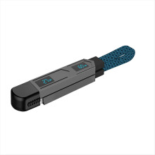 Cable magnético con múltiples conectores y llavero con pantalla, cable PD, azul marino