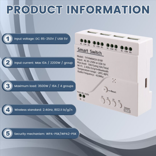 Temperature and humidity sensor monitoring switch with remote control 2