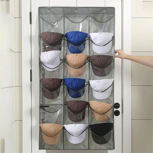 Felt cap holder organizer for baseball caps, large capacity, wall pocket, A 1