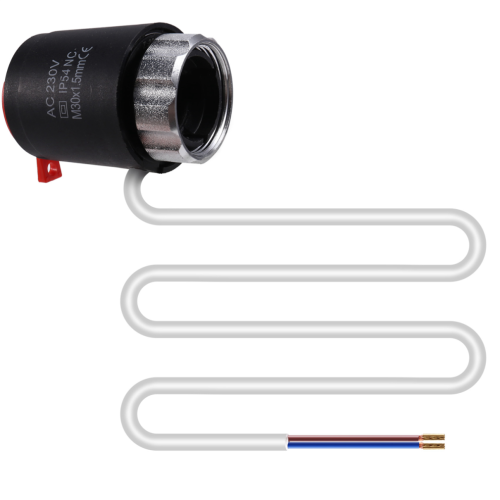 Closed underfloor heating valve for underfloor heating thermostats 1