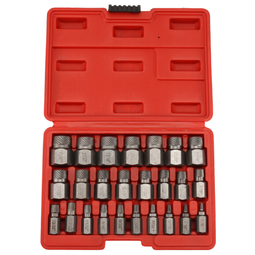 Screw extractor, hexagonal shank, imperial screw remover tool, natural color