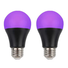 2 Stück E27 LED-Schwarzlichtbirnen A19 12W UV-Schwarzlicht UVA 395nm Leuchtet im Dunkeln für Schwarzlicht-Maskenbälle und -Partys