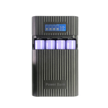 18650 Ladegerät Powerbox mit LCD-Digitalanzeige, 4x18650 Akkuhalter, Tragbarer Schnelllade-Powerbank-Box A