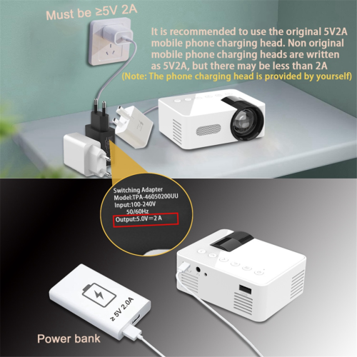 YT100 Witte Mini Home Projector Draagbare Mini Home Theater 2