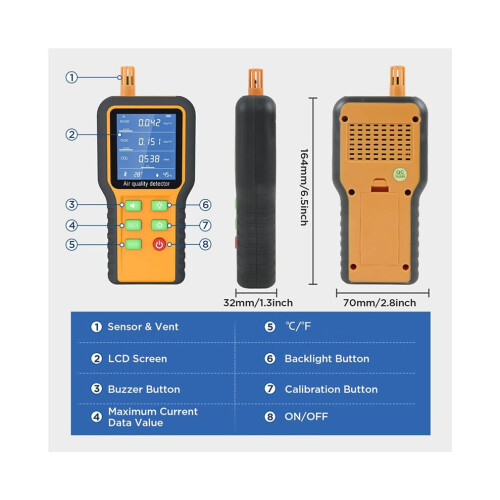 Luchtkwaliteitsmonitor, CO2-monitor, formaldehyde-detector 2