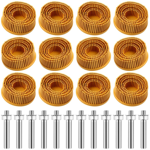 12 pieces 2 inch brush disc grit sanding brush discs with handle
