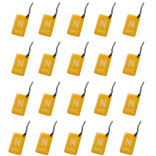 20 stuks NFC-tags Ntag213 13,56 MHz smartcard 42x26 mm geel