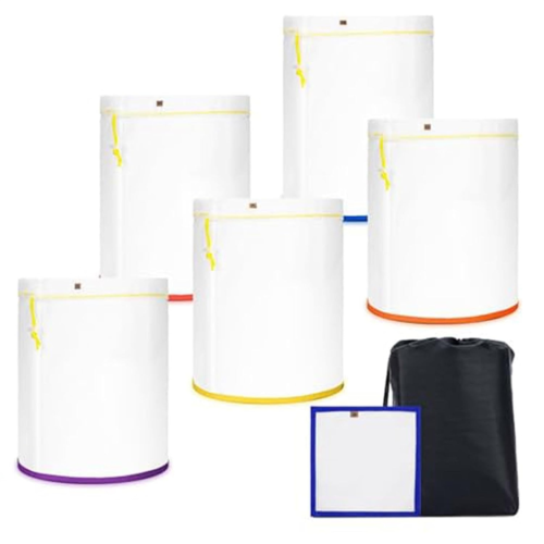 5-pack med 5-gallons nätfilterpåsar, 5-gallons filterpåsar