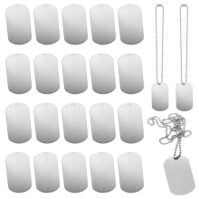 30 stuks blanco metalen stempelplaatjes voor honden van 2 x 1 inch