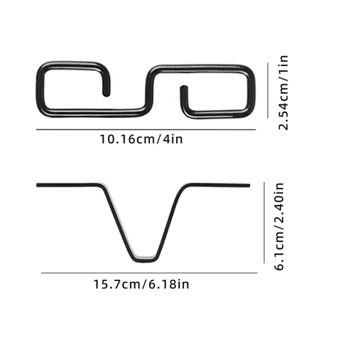 Black V-shaped rain chain adapter with S-shaped hook, for