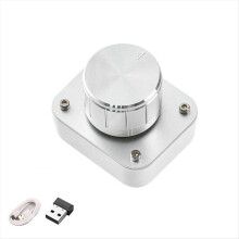 3-modus USB/2.4G/Bluetooth volumeregeling met één knop, zilverkleurig